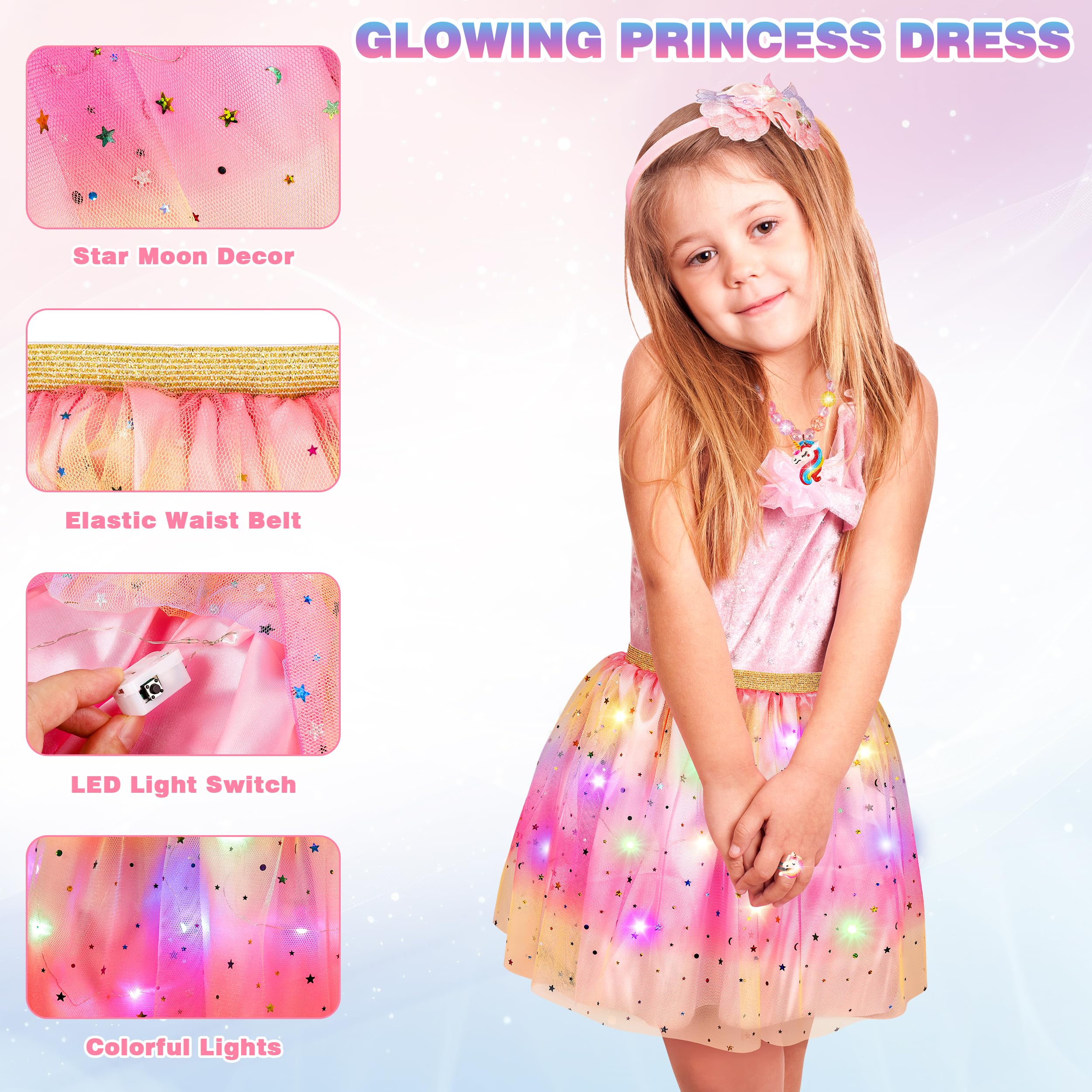 LJZJ Princess Dress Up Toys & Jewelry Boutique, Girls Role Play Gift for 3+ Year Old Girl Toddler B-Day Party Favors