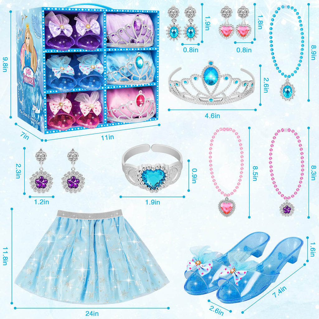 LJZJ Princess Dress Up Toys & Jewelry Boutique, Girls Role Play Gift for 3+ Year Old Girl Toddler B-Day Party Favors