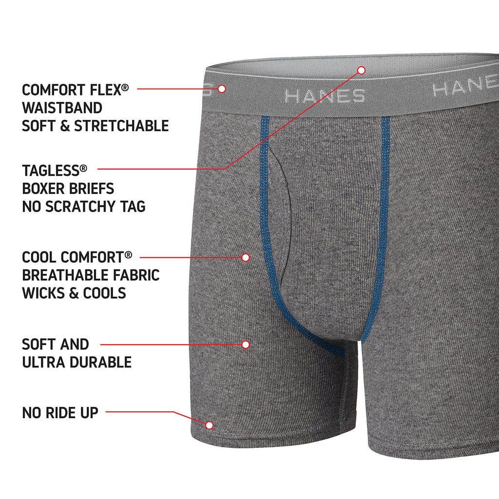 Hanes Boys' Underwear, Boxer Briefs for Boys and Toddlers, Soft Cotton, 7 and 10 Packs