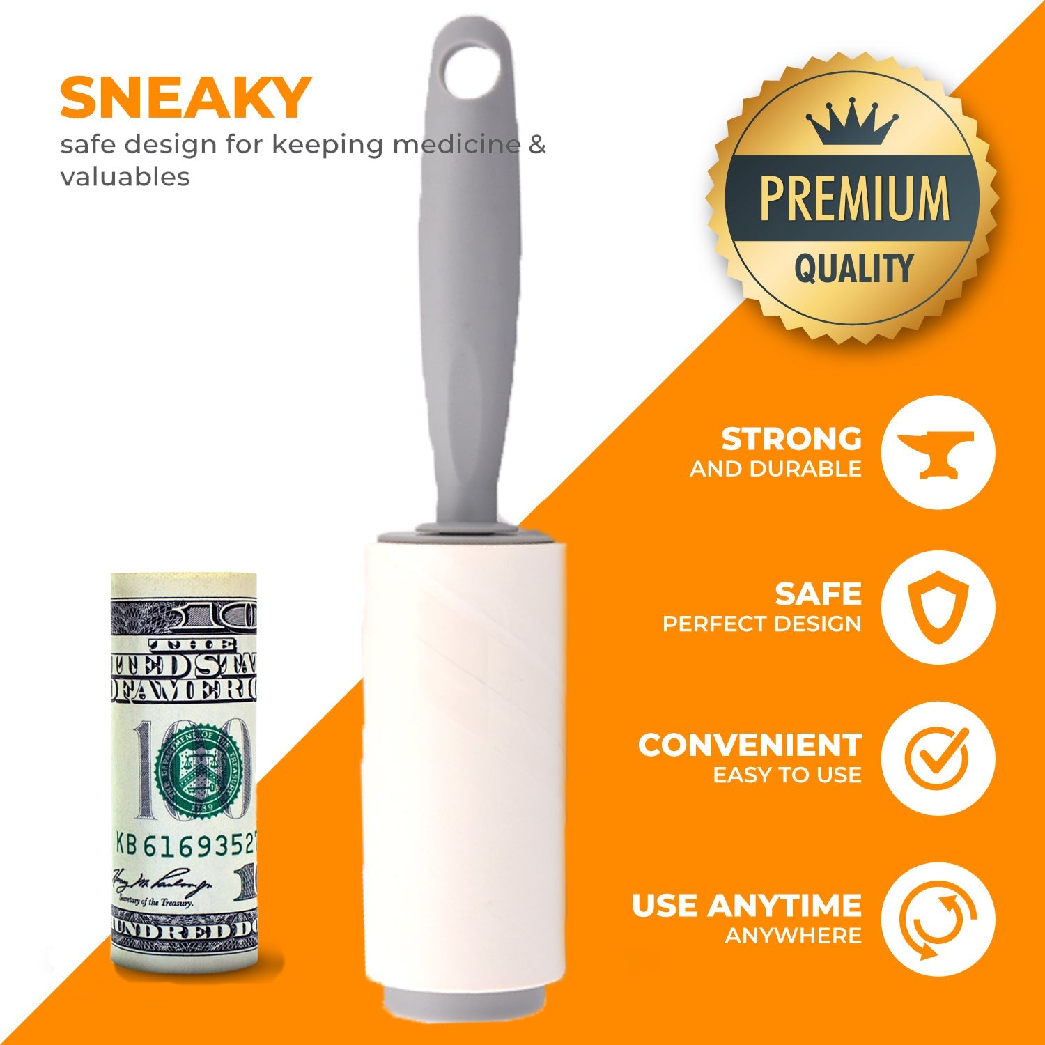 Realistic Lint Roller Diversion Safe - Discreet Diversion Safe Ideas of Real Working Lint Roller with Secret Stash Containers