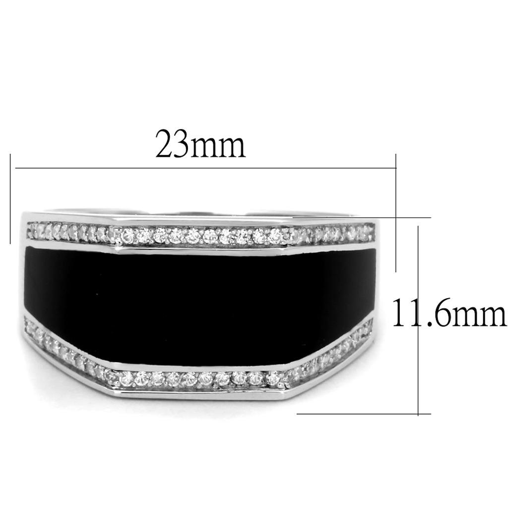 VacationGrabs Rhodium 925 Sterling Silver Ring for Men