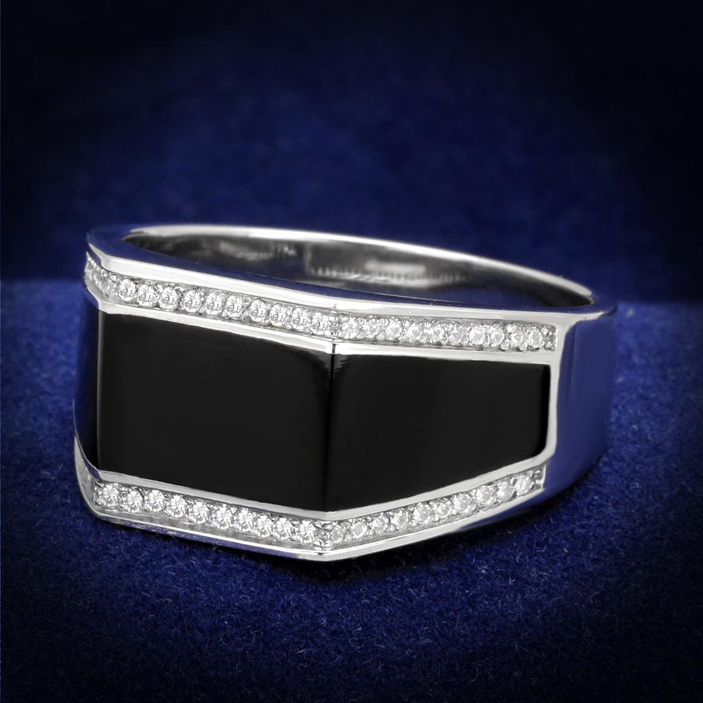 VacationGrabs Rhodium 925 Sterling Silver Ring for Men