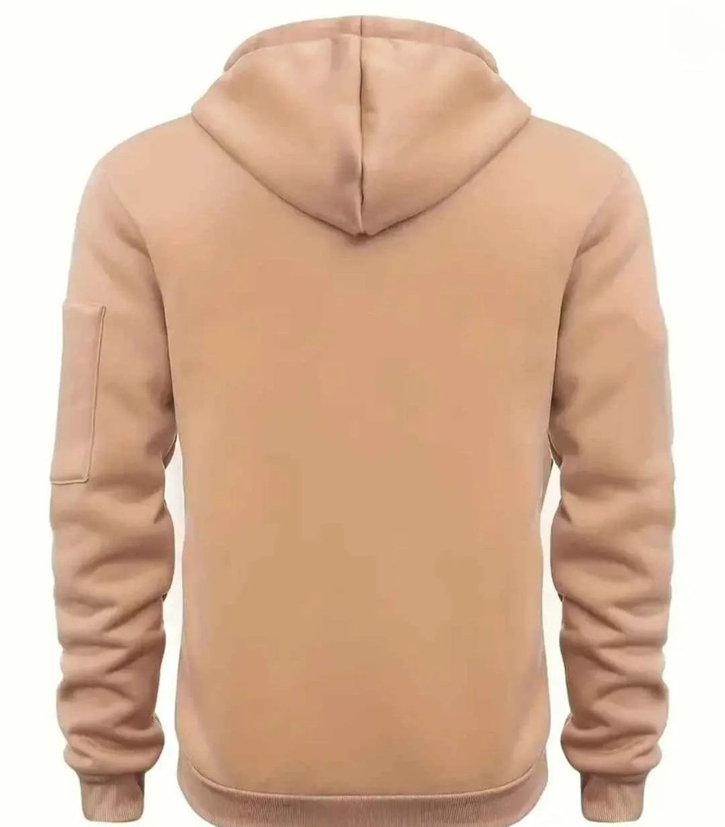 Casual Men's Zip up Hoodie with Kangaroo Pockets (2XL)