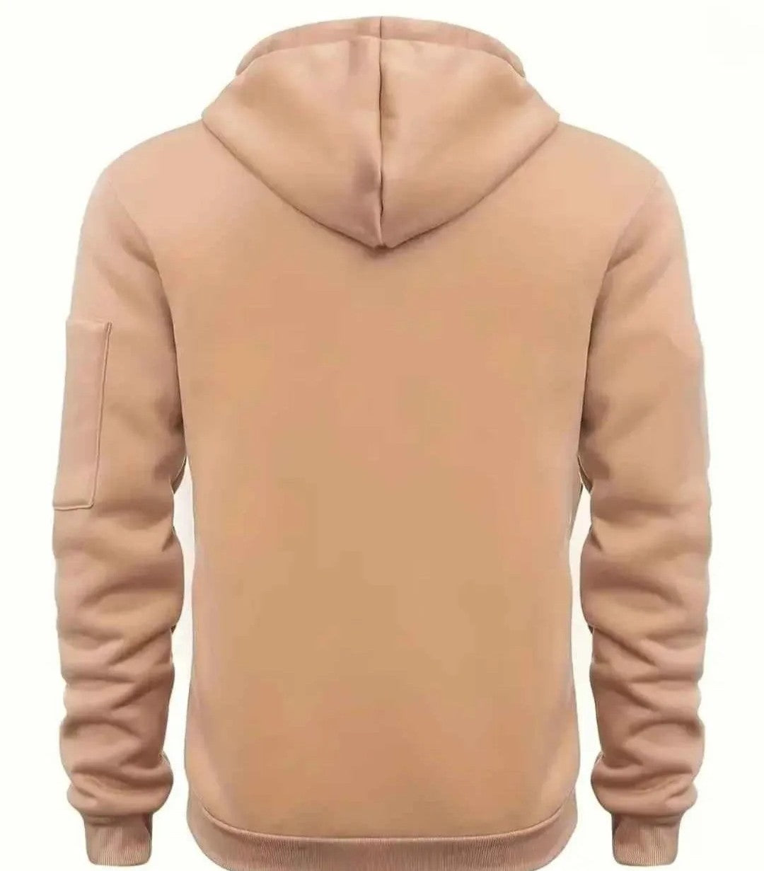 Casual Men's Zip up Hoodie with Kangaroo Pockets (2XL)
