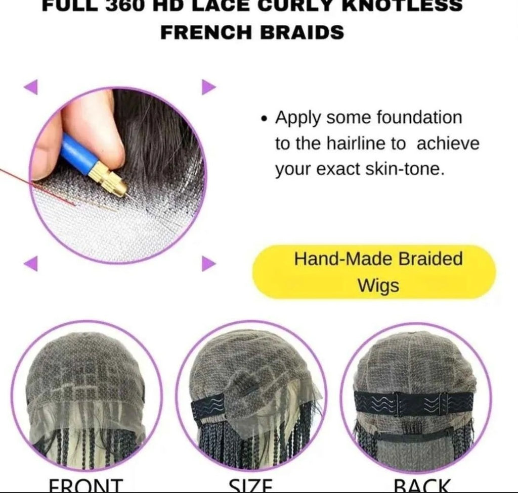 HD Transparent Lace Frontal Wig with Ombre Braided Styles