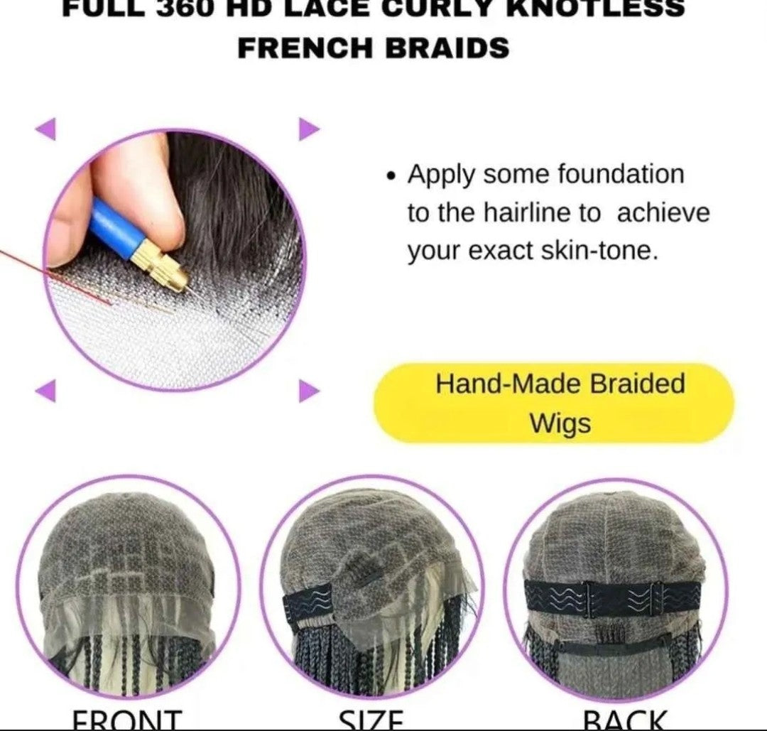 HD Transparent Lace Frontal Wig with Ombre Braided Styles