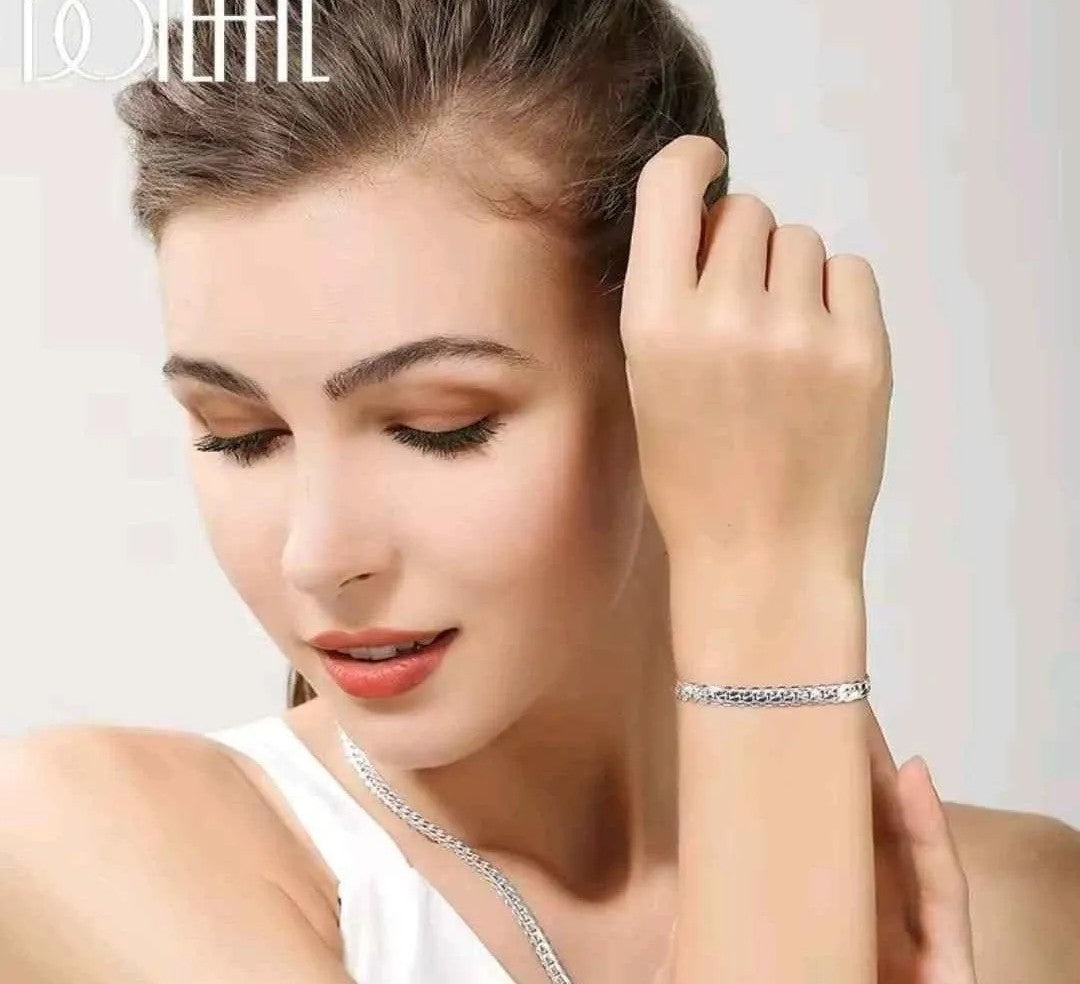 925 Sterling Silver Necklace and Bracelet Set