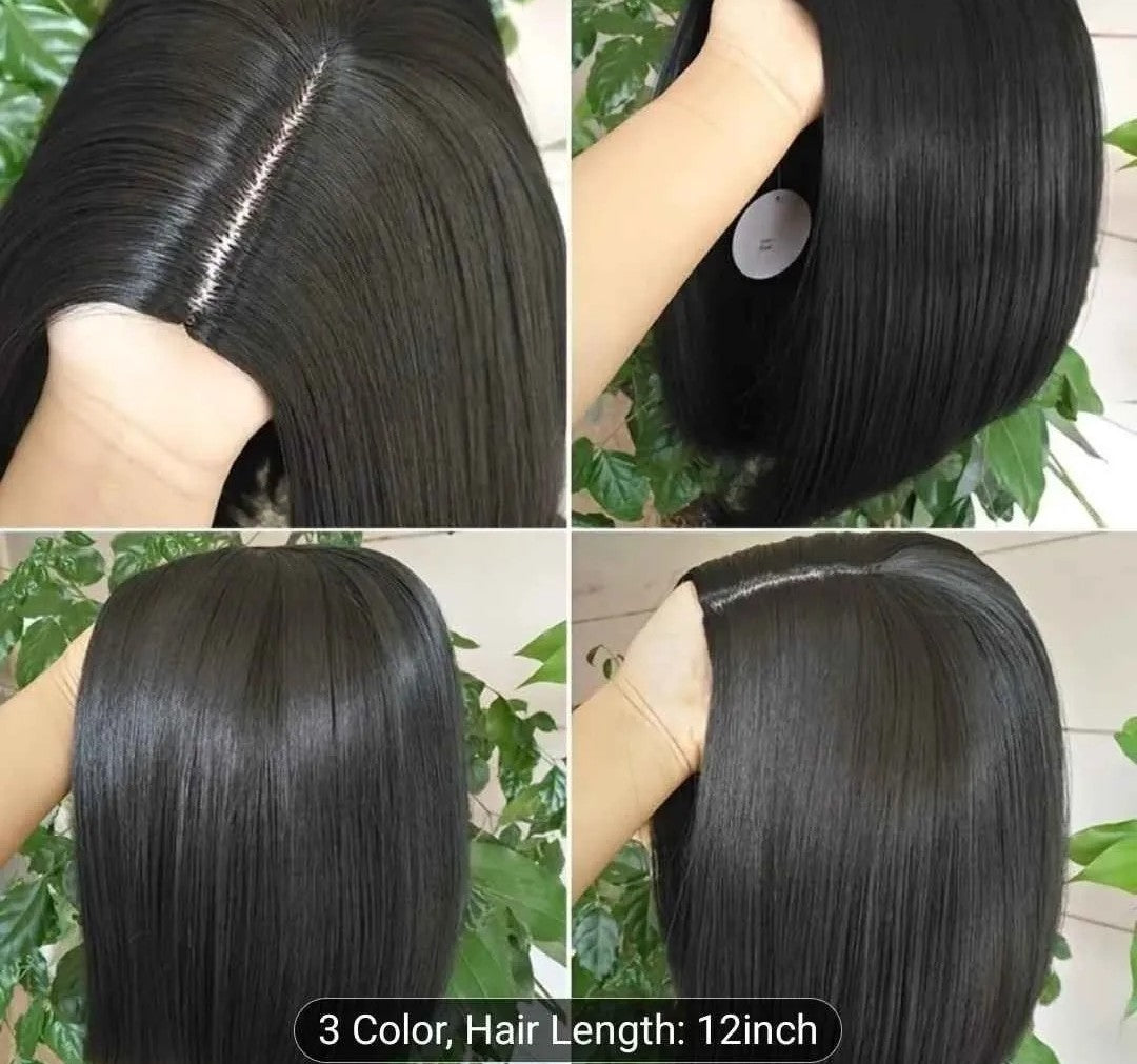 Synthetic Black Wig with Bangs