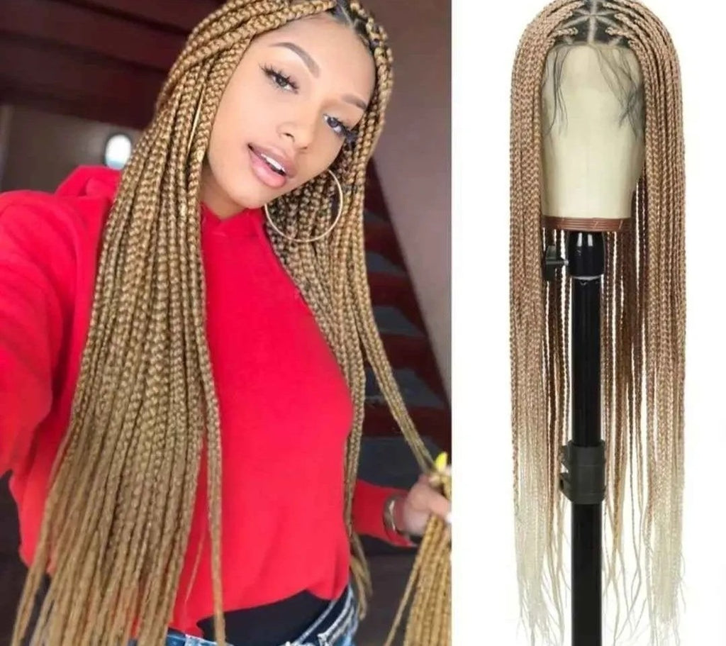 HD Transparent Lace Frontal Wig with Ombre Braided Styles
