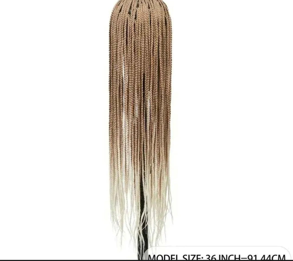 HD Transparent Lace Frontal Wig with Ombre Braided Styles