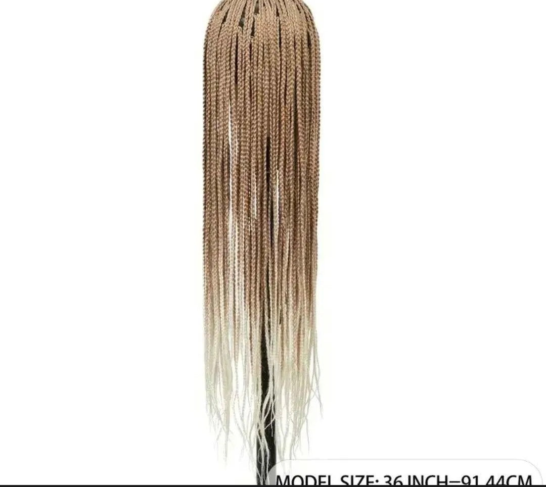 HD Transparent Lace Frontal Wig with Ombre Braided Styles