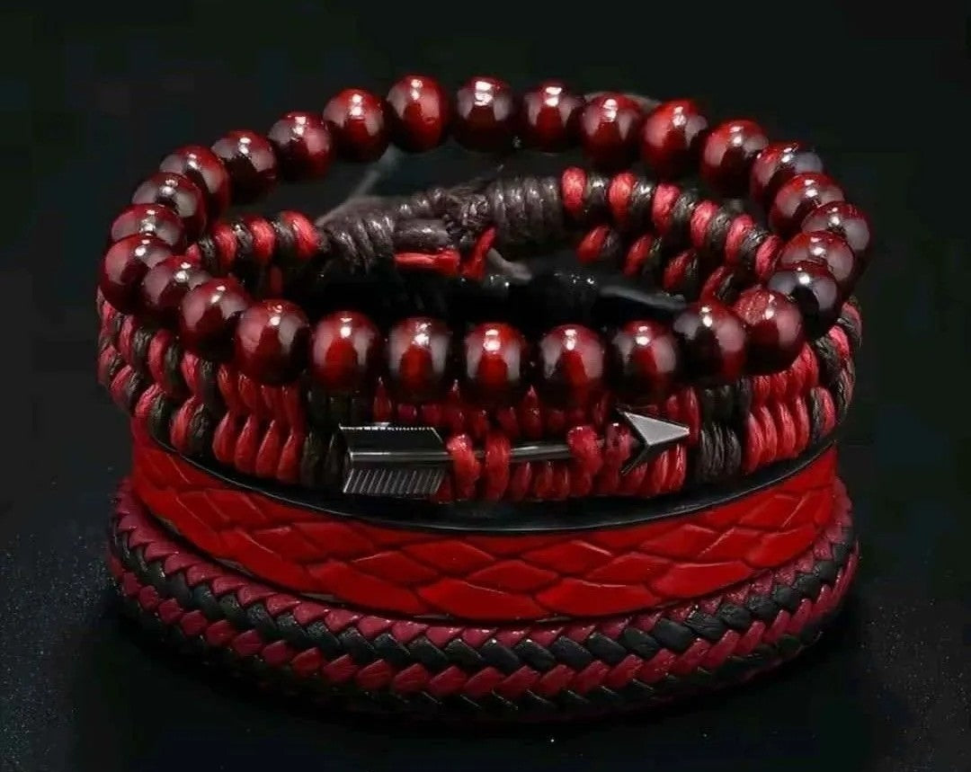 4pc Fashion Vintage Leather Bracelets