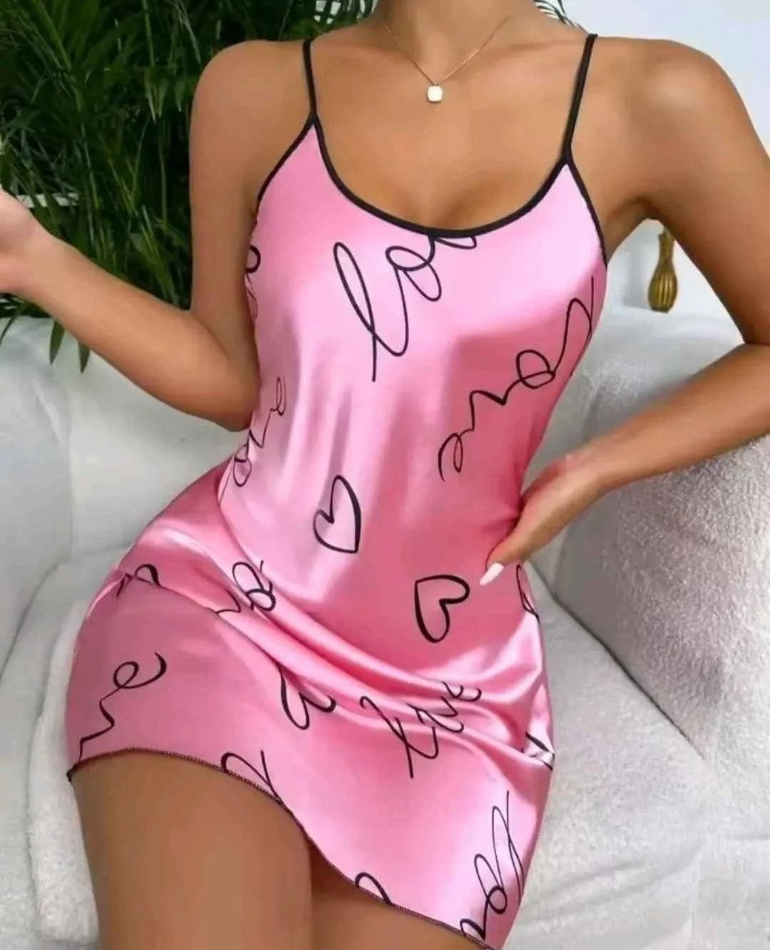 Heart Print Nightdress (Medium)