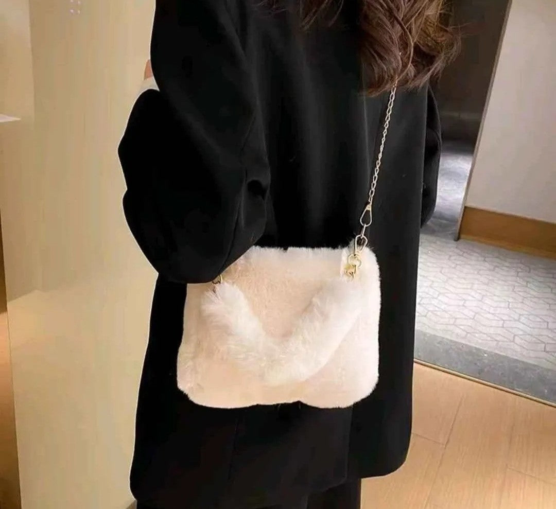 Plush Faux Fur Tote Bag