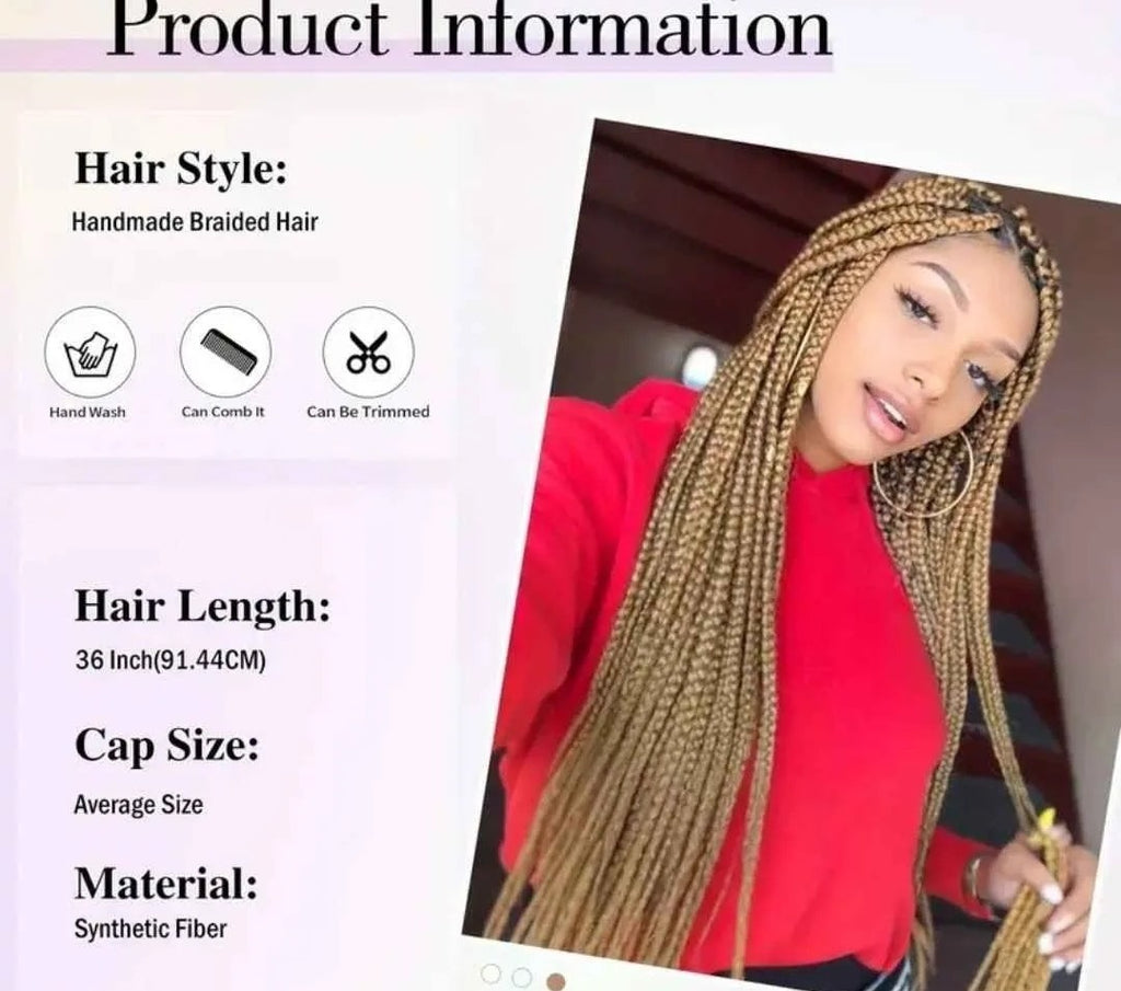 HD Transparent Lace Frontal Wig with Ombre Braided Styles
