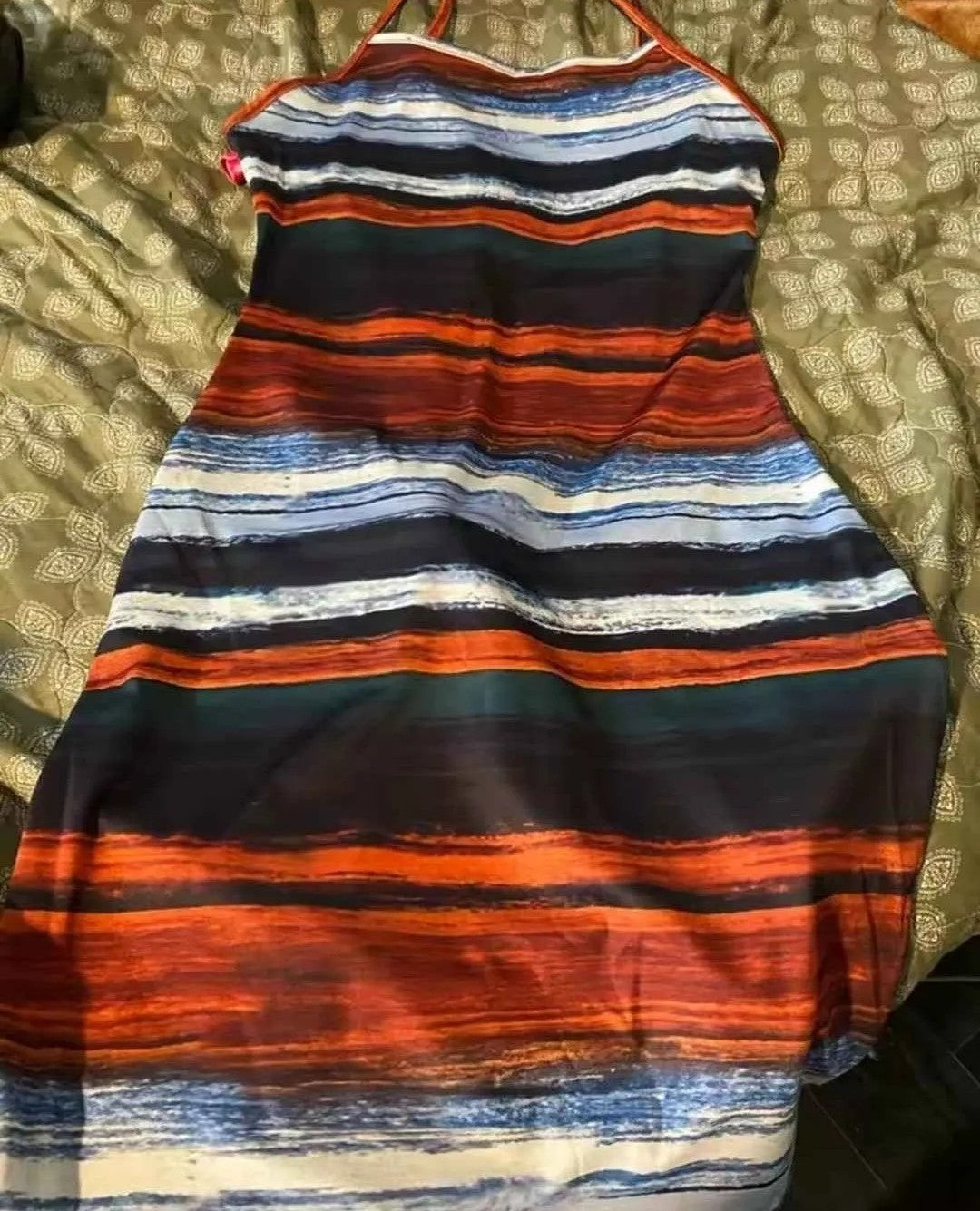 Panelled Striped Mini Dress (L)